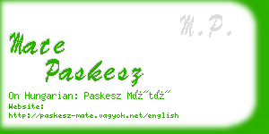mate paskesz business card